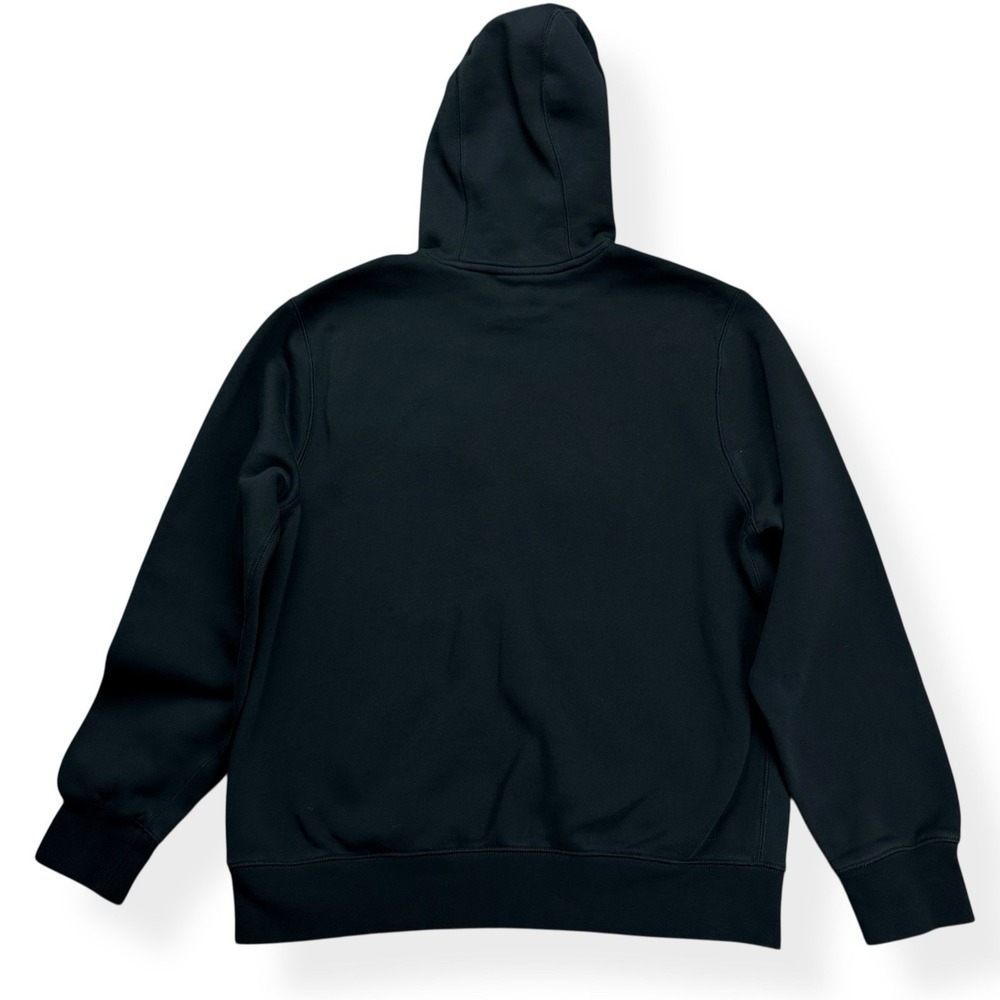 Nike Men's Club Fleece Pullover Hoodie Black Orange Size Medium Fuzzy Spell Out - Picture 16 of 16